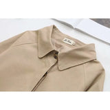 4XL Women's Trench Coat Loose Outerwear Hide Button Windbreaker Female Casual Tops Solid Color Cotton Trench