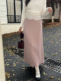 Fongt Xixi 2025 Autumn New Temperament Commuting Wool High-Waisted Skirt Grinding Haired Crooked Pencil Skirt 85076