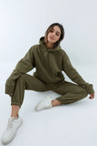 Fongt And Winter Women's Casual Fashion Thick Long-Sleeved Trousers Two Sets