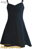 Dress Women Solid Leisure All-match Spaghetti Strap Stylish Party Clothes Elegant Summer New Female Vestido