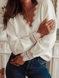 Fongt Women's Clothing Cover Solid Color Knitted Long-Sleeved Top Women's Fashion Jacket Elegant Sweater