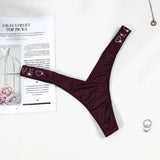 Fongt Water Drill English Letter Loose With Sexy Trousers T Trousers Comfortable Ice Silk Thongs Ladies Trousers