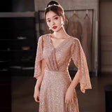 Fongt Evening Dress Woman 2025 New Winter Banquet Elegant Temperament Famous Slim Dress Mid-Long Evening Dress