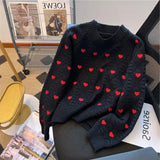 Fongt Autumn Lady Wind Temperament All-Match Jacket Korean Version Of The New Design Sense Love Print Twist Sweater Female Tide-Outfit