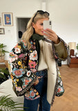 Fongt New Autumn And Winter Printing Imitation Cashmeal Cotton Clothes Comfortable Leisure Horn Sleeve Loose Women's Cotton Clothes