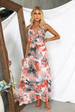 Fongt 24 Spring / Summer Print With V Collar Waist Sexy A-Line Dress 88238-Outfit