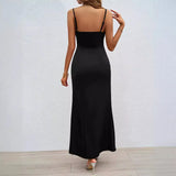 Fongt Women's Summer New Sexy Square Collared Back Sling Skirt Dress Women