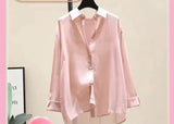 Fongt Summer Wearing Long-Sleeved White Soft Shirt Women's Korean Version Of Loose Leisure Thin