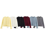 Fongt Women's Clothing 2025 Spring New Fashion Casual Temperament Folding Decorative Knit Coat