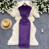 Fongt Royal Sister Dress Goddess Fan Temperament Heart Folds To Receive The Waist Thin Long Bag Of Hip Skirts