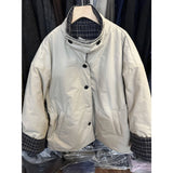 Fongt Color Retro Collar Two Sides Of The Cotton Dress Women's Winter Small Jacket To Keep Warm Cotton Jacket Jacket
