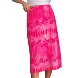 Summer Women Boho Beach Casual Style Skirts Female High Waist Floral Printing Orange Midi Skirt Party Holiday