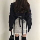 New 2021 Women's Autumn Winter Sweaters Pullovers Lace Up Bow Solid Minimalist Cute Elegant Casual Short Tops