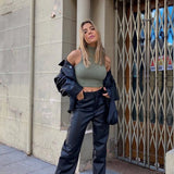 Knit Sweater Vest Women High Neck Sleeveless Casual Fashion Chic Lady Fitted Cropped Sweaters Pullovers Tops