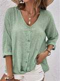 Fongt Spring-Summer Sale Of New Women's Collar Button-Killey Long Sleeves