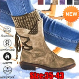 Boots Women Basic Women Mid-Calf Boots Round Toe Zip Platform Decor Female Shoes Warm Lace Up Boots