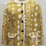 New Autumn And Winter 2024 Women's Wear Medium And Long Printed Cotton Jacket-Outfit
