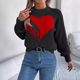 Fongt Shooting Autumn And Winter Casual Valentine's Day Love Love LOVE Long-Sleeved Jacket Sweater Women's Clothing