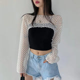 Fongt Summer Hot Sales Explosion Of Women's New Mesh Syarn With Sunscreen Shirt Women's T-Shirt