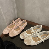 Fongt White Mesh Embroidered Flat Sole Women's New Spring And Summer Fairy Style With Skirt Gentle Style Mary Precious Shoes