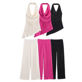 Fongt Asymmetric Blouse 0347302 Textured Trousers 0347303 Set