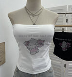 Fongt Diamond Tector Tset Coat Outside Wearing Bra Mat Babes Wrapped Bra Short Open Umbilly Printed Vest 8031