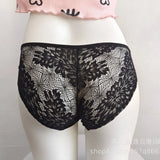 Women's Sexy Low-Rise Hollow Thin-Swear Panties Breathable Cotton Bag Hip Lace Strapped