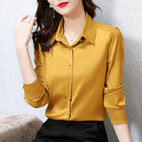 Women's Shirt Spring and Autumn Blouses for Women Long Sleeve Top Women-clothing Polo Neck Button Up Blouse Woman Basic Shirt