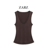 Fongt Homemade New Women's Classic Fashion Rib Rug Knitting Top 2893022