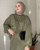 Fongt 2025 New Solid Color Loose Blouse Casual Lazy Skirt Set