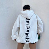 Fongt Letter-Print Hooded Hooded Loose Version Of Multi-Color Lazy Trend Trend High Street Tide Brand