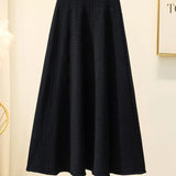 Fongt And Winter 2023 With Sweater High-Waist Jacquard Long Knitted Half-Length Umbrella Skirt Temperament Wool Long Skirt-Outfit