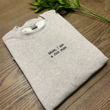 Mom I Am A Rich Man Letters Embroidery Gray Sweatshirt-Outfit