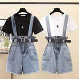 Pieces Short Set Summer Sweet Korean Cotton T Shirt Tops And Shorts 2 Pieces Sets Women Clothing Two Pieces