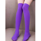 New Women's Knee High Candy Mesh Socks Ladies Neon Color Sexy Sheer Solid Thigh High Fancy Casual Colorful Socks