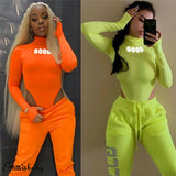 Reflective Letter Print Neon Green