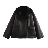 Fongt 2025 New Women's Fashion Casual Temperament Collar Button Double-Sided Coat 3548246