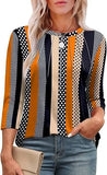 Fongt 2025 New Fashion Casual Roll Collar Seven-Sleeve Top Bottom Shirt