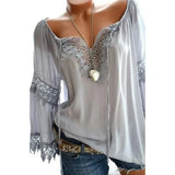 Hollow Lace Stitching Solid Long Sleeve
