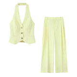 Fongt New Hanging Neck Vest Shirt 2010832 Double Folding Trousers 4661428