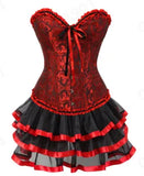 Fongt Court-Sleaf-Sleaf-Sedosom Set Rules Lotus Leaf Lace-Lace-Up Dresses