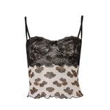 Fongt Ins Women's Summer 2024 New Sexy Hot Girl Fashion Vintage Leopard Print Slim Strap