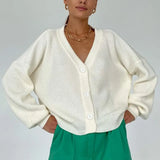 Long Sleeve Cardigan For Women Solid V-neck Single Breasted Loose Sweater Female 2021 Autumn Button Ladies