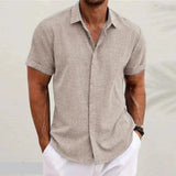 Fongt Men's Linen Short-Sleeved T-Shirts For Free-Fitting Sweatshirts For Men's Short-Sleeved Cotton Shirts Beach Plus-Size Men's Short-Sleeved