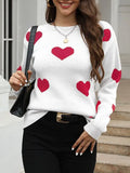 Fongt And Winter New Sweater Women's Loose Love Embroidered Color Collar Knitted Shirt