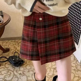 Red Preppy Plaid Skort-Outfit