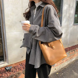 New Fashion Woman Corduroy Jacket Solid Shirt Single Breasted Turn Down Collar Long Sleeve Pocket Button