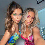 Print Corset Top 2021 Summer Clothes For Women Backless Halter Tank Sexy Crop Tops Y2K 90s E-Girl Fairy Grunge Harajuku