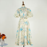 Fongt Court Style High Design Feeling Heavy Industry Nail Drill Short Sleeve Single Buckle Dress + Sling