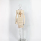 Sleeve Pink Bodycon Mini